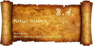 Matyi Albert névjegykártya