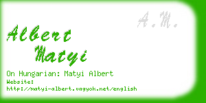 albert matyi business card